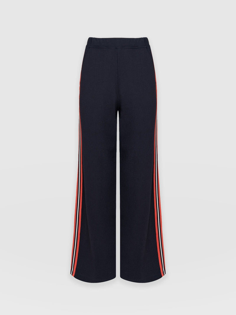 Victory Straight Leg Pant Navy/Red Stripe - Women's Trousers | Saint + Sofia® USA