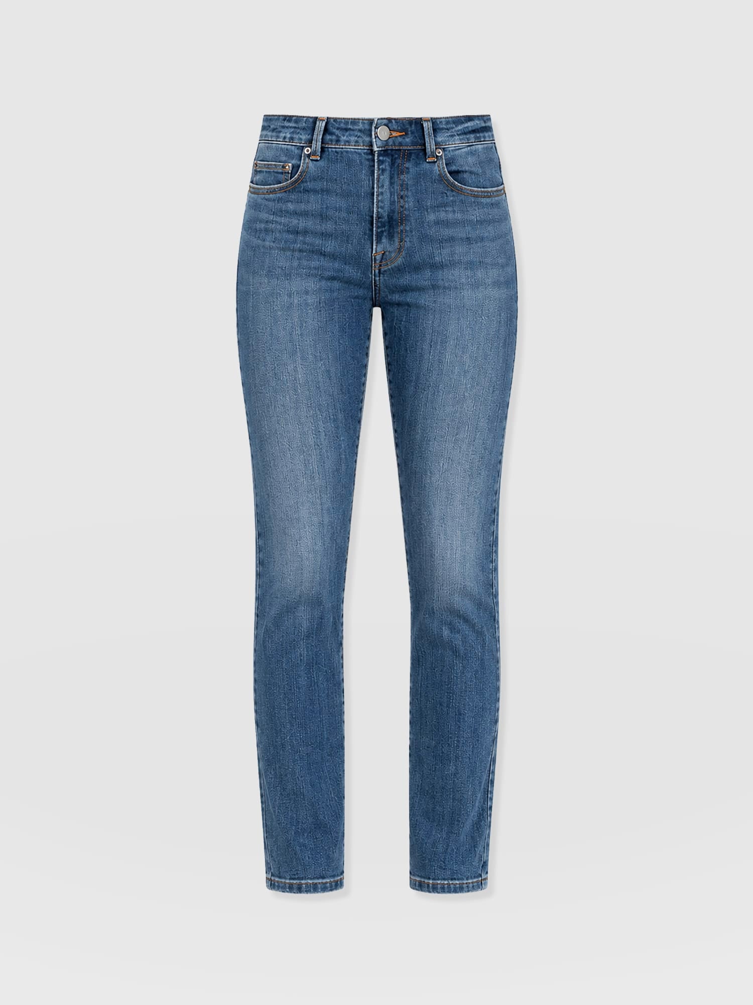 Emma Straight Leg Jeans Mid Blue - Women's Jeans | Saint and Sofia® USA