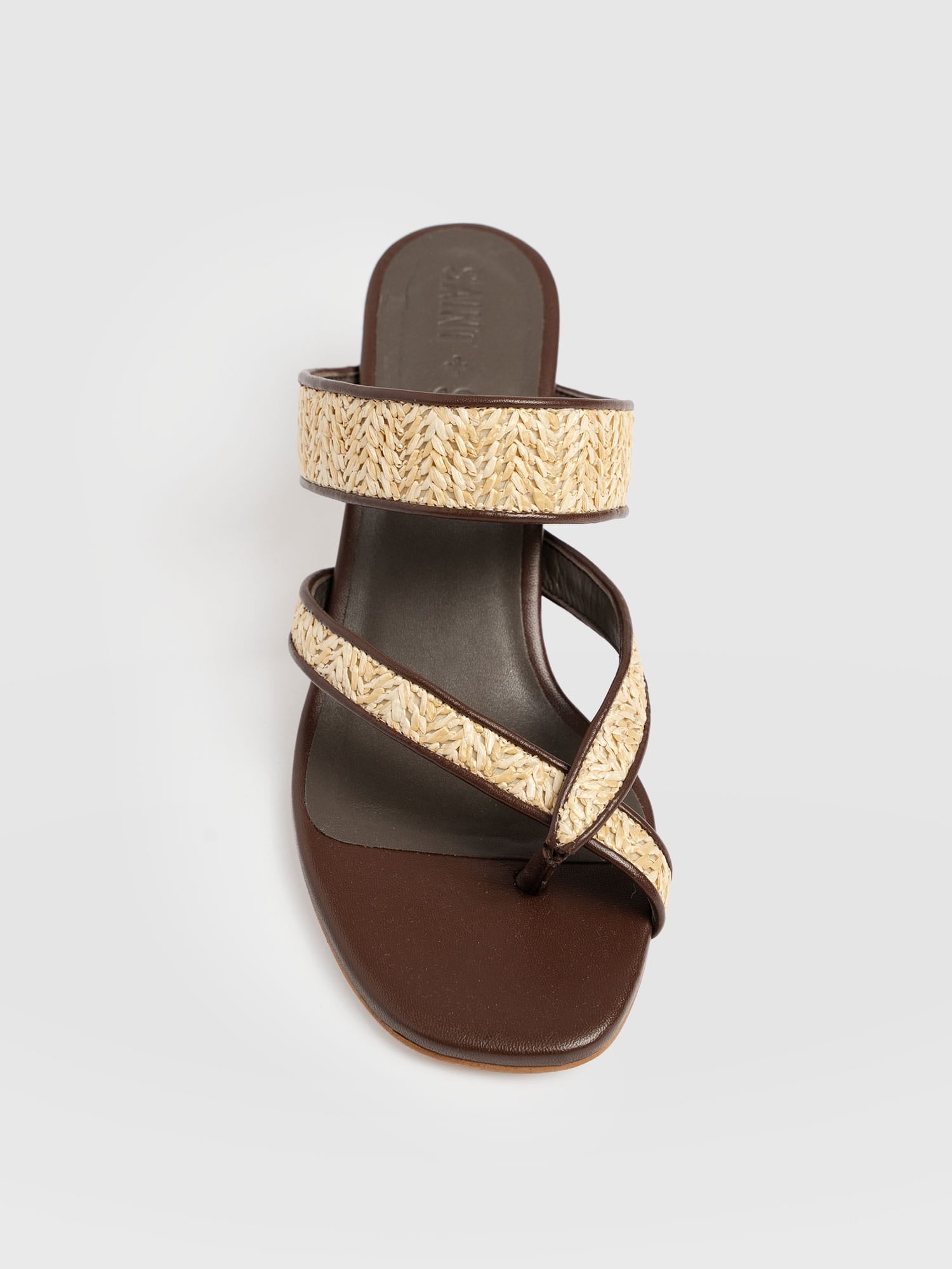 Adaline Toe Post Heels - Brown Raffia - Women's Shoes | Saint + Sofia® USA