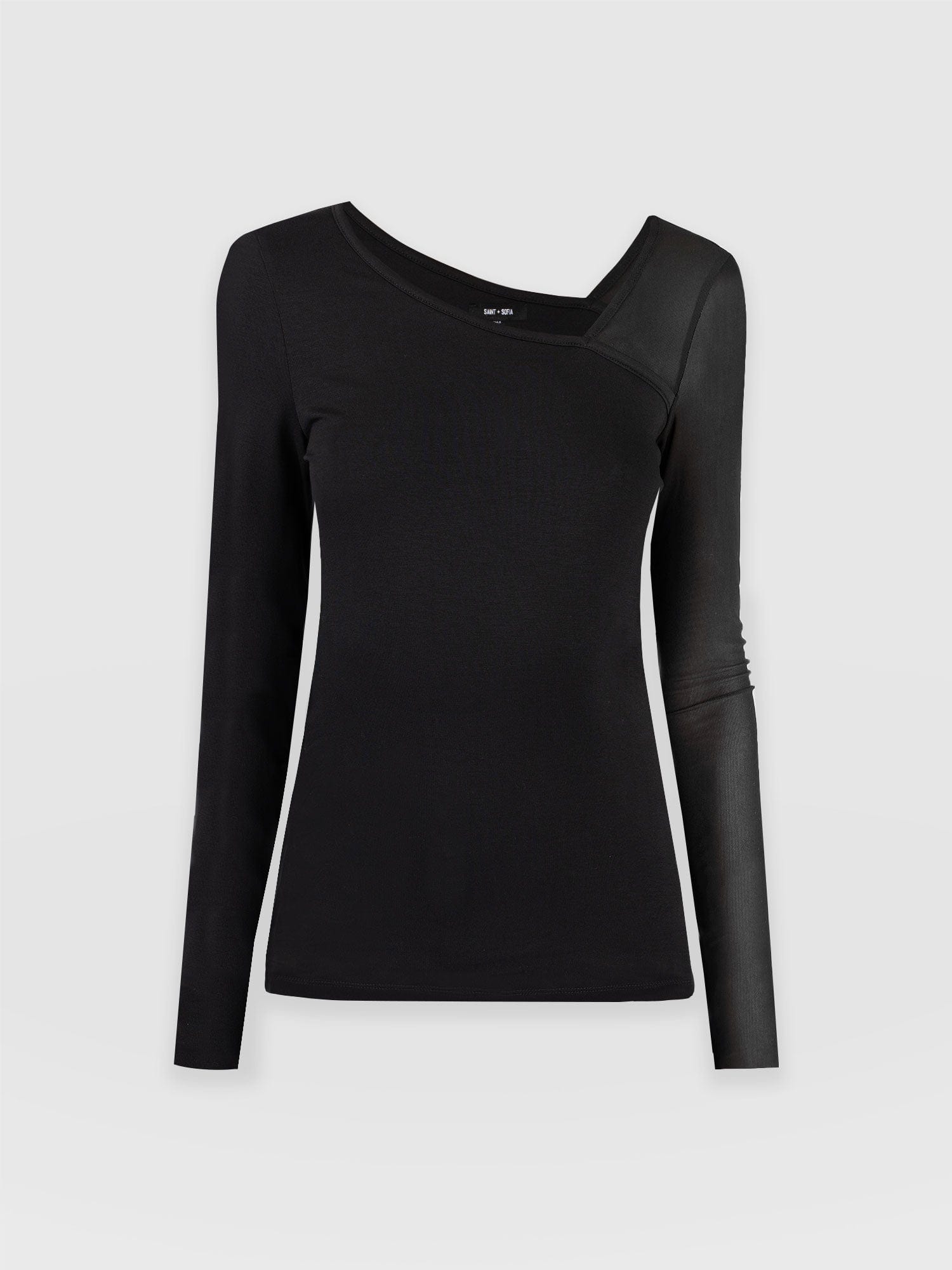 Aimee Cut Out Long Sleeve Tee Black - Women's T-Shirts | Saint + Sofia® USA