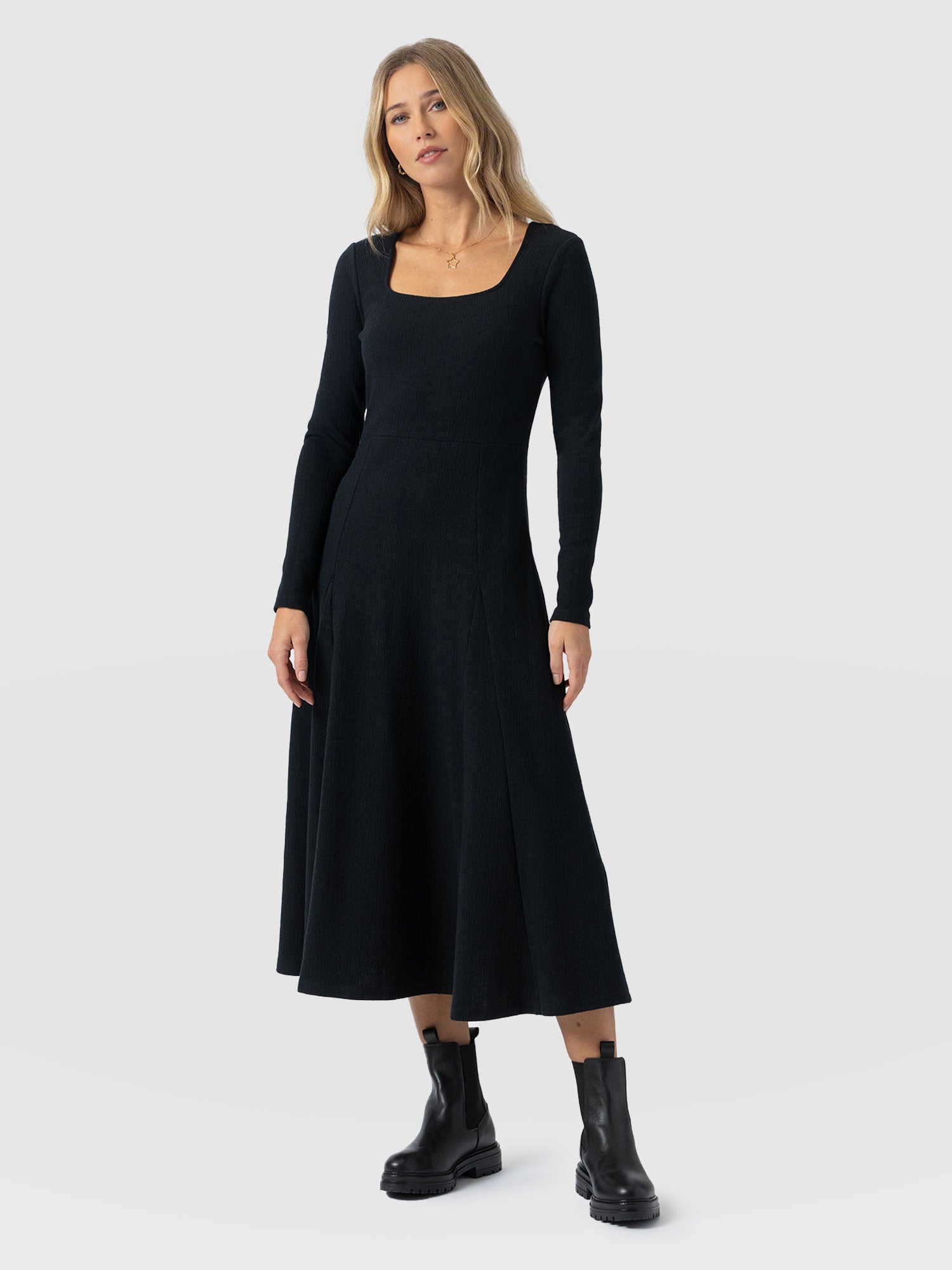 long sleeve dresses usa Saint + Sofia | Women's Akia Long Sleeve Dress | Dresses | Black