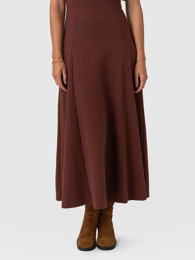 Akia Short Sleeve Dress - Maroon Textured - Women's Dresses | Saint + Sofia® USA