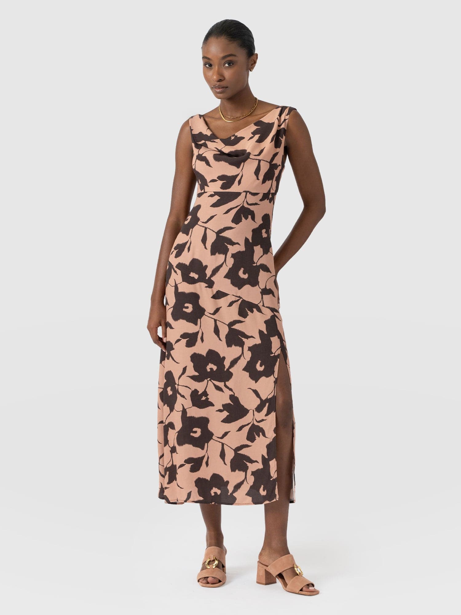 Alexis Dress - Brown Floral - Women's Dresses | Saint + Sofia® USA