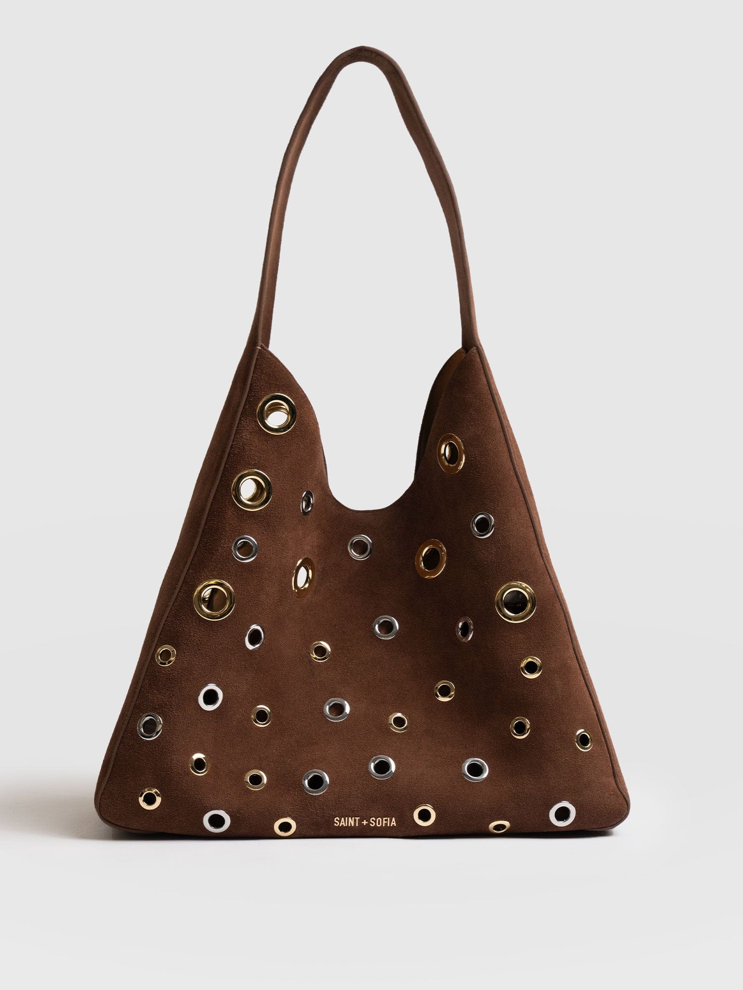 Allana Eyelet Bag - Coffee Suede - Women's Handbags | Saint + Sofia® USA