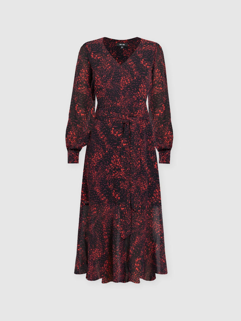 Allegra V Neck Dress - Red Fade Spot - Women's Dresses | Saint + Sofia® USA