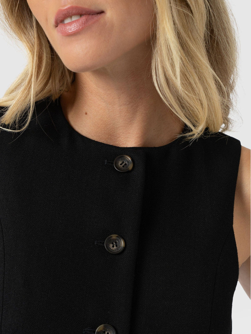 Argent Waistcoat - Black - Women's Jackets | Saint + Sofia® USA