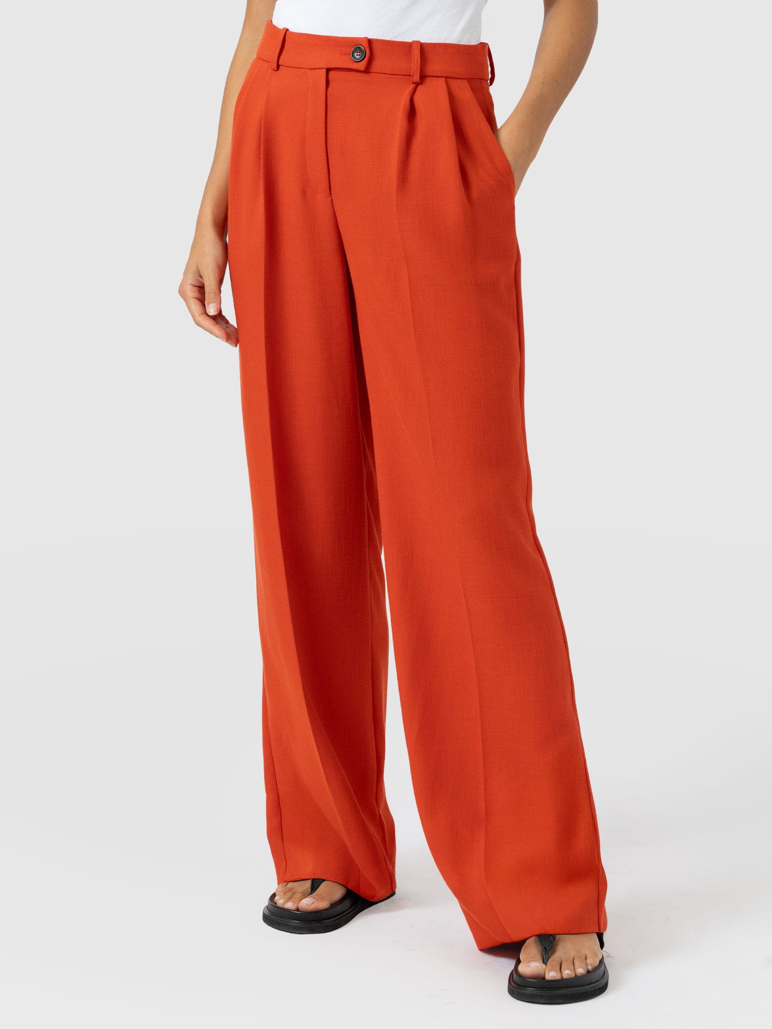 Argent Wide Leg Pant - Burnt Orange - Women's Pants | Saint + Sofia® USA