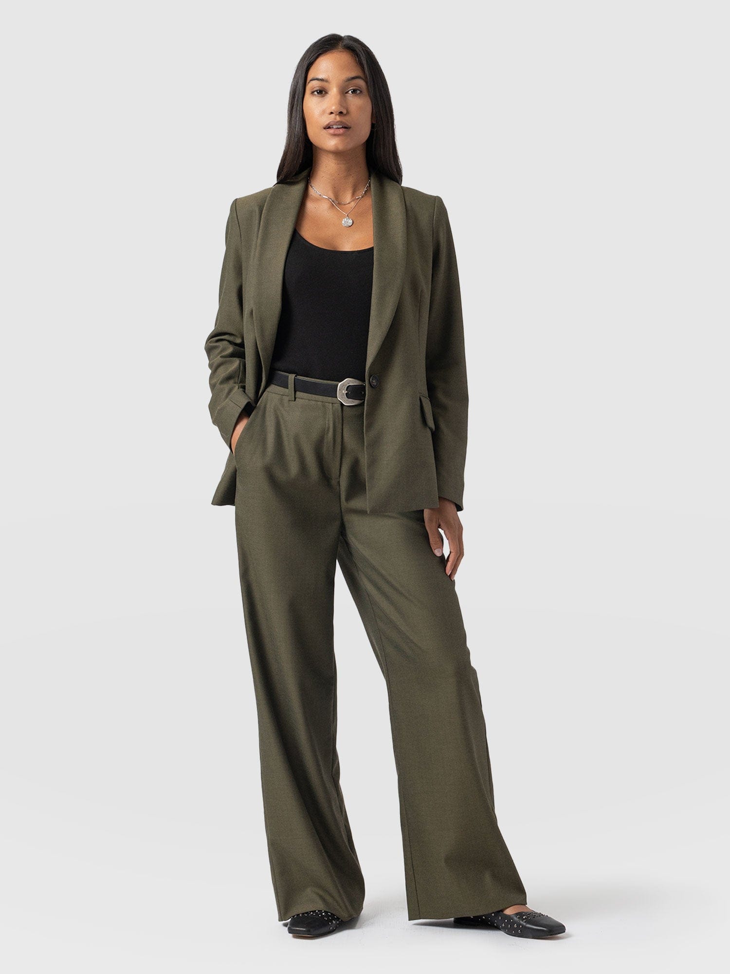 Blazer Emerald Green Pants Womens Wide Leg Green Pant Suit