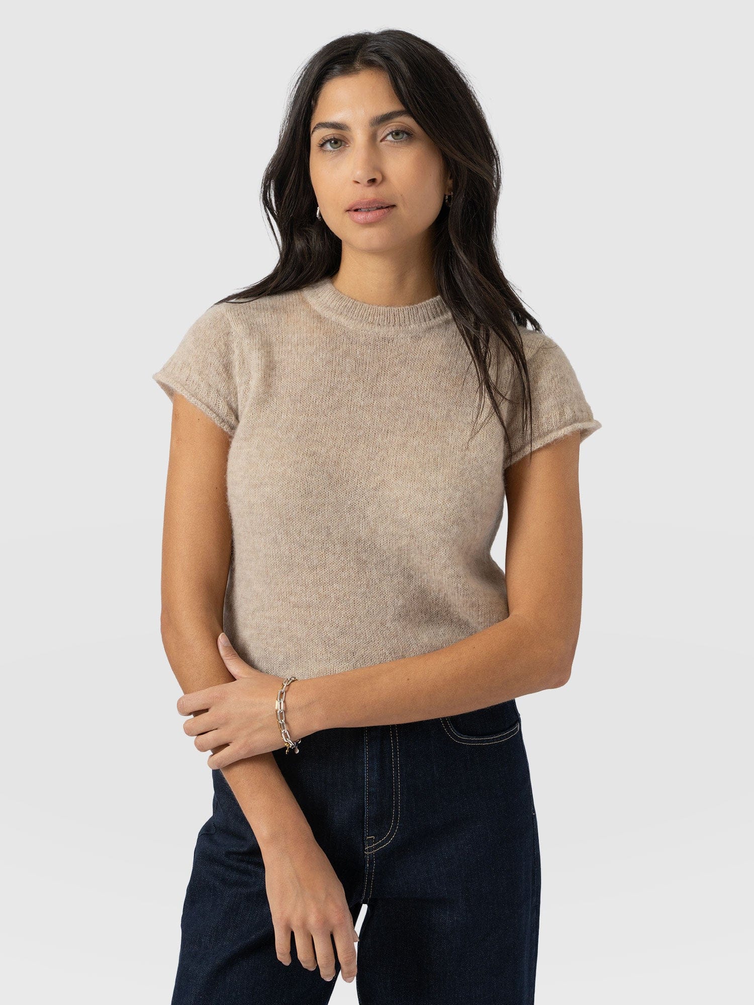 Ariella Baby Tee - Beige - Women's Sweaters | Saint + Sofia® USA