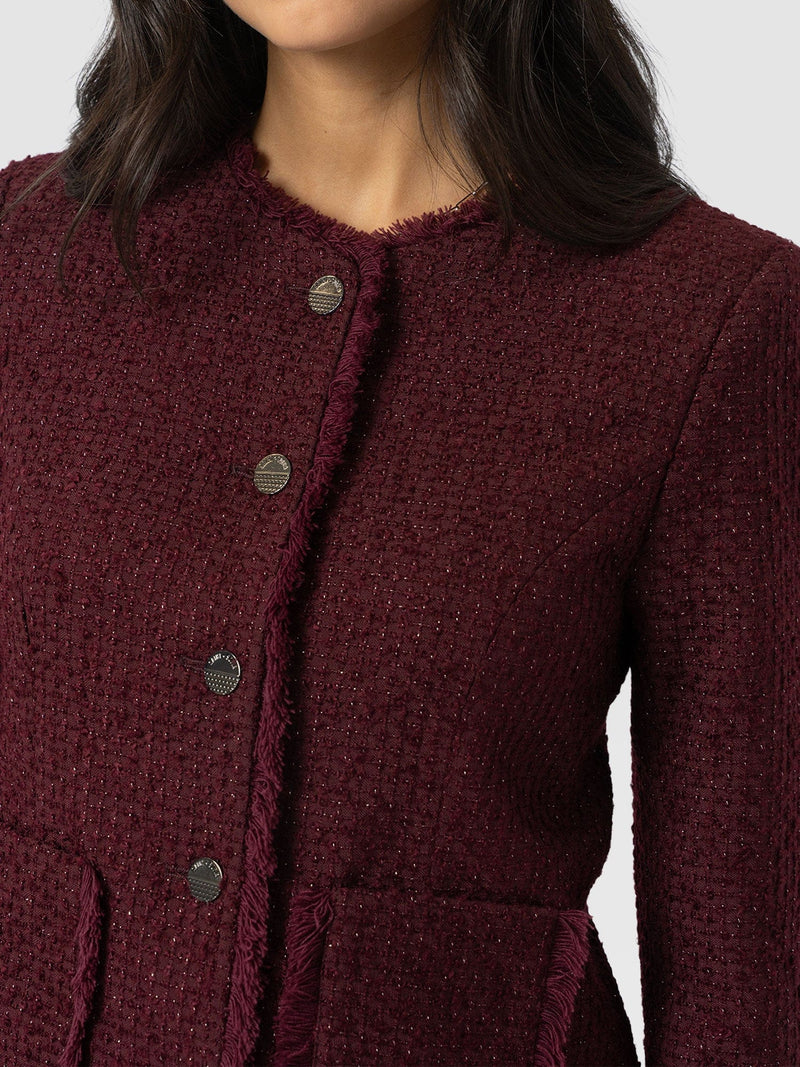 Ashby Jacket Maroon - Women's Jackets | Saint + Sofia® US