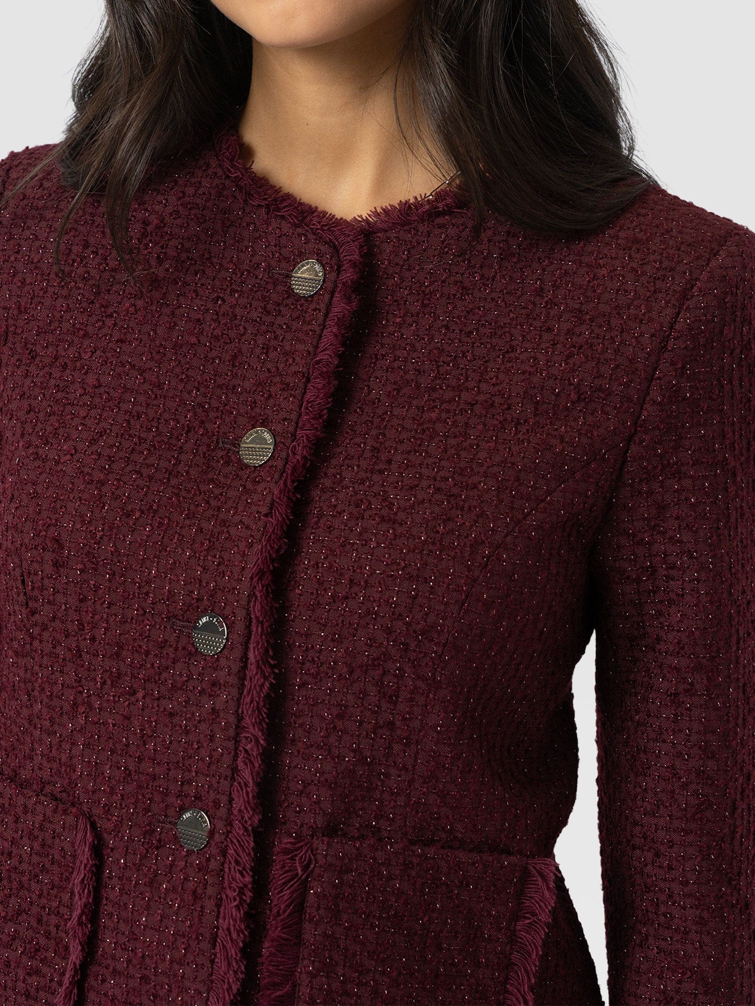 Ashby Jacket Maroon - Women's Jackets | Saint + Sofia® US
