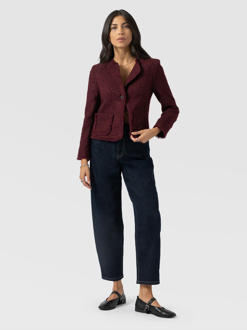 Ashby Jacket Maroon - Women's Jackets | Saint + Sofia® US