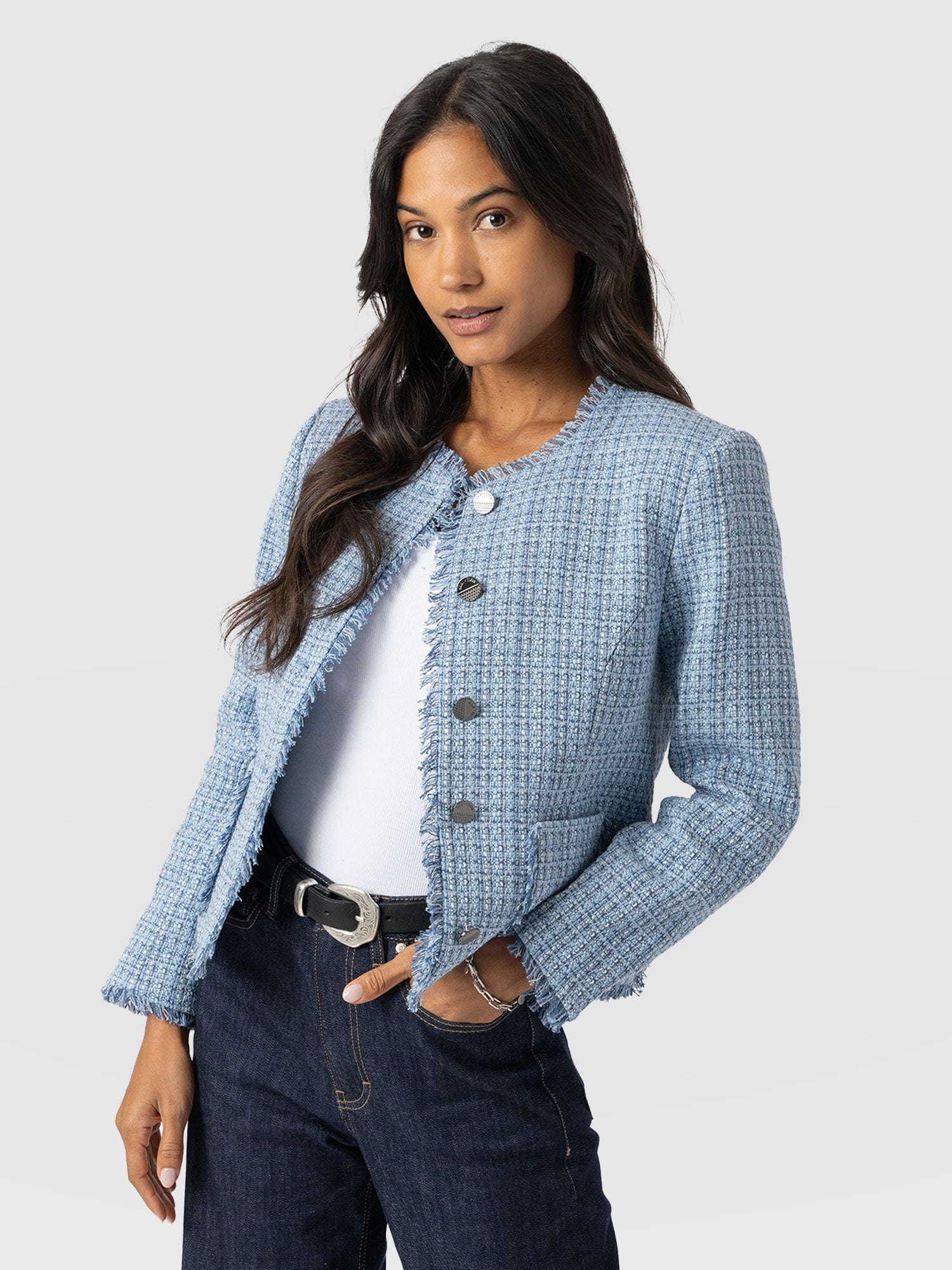 Ashby Jacket Pale Blue - Women's Jackets | Saint + Sofia® US