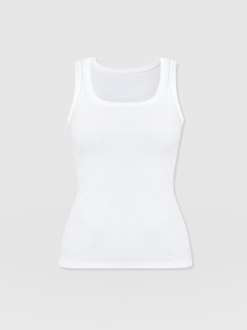 Asher Scoop Neck Vest White - Women's Vests | Saint + Sofia® US