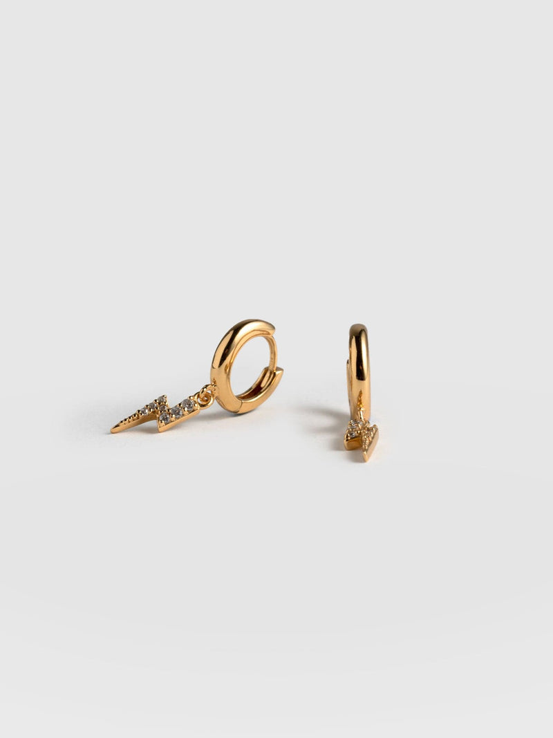 Astral Lightning Charm Drop Earrings Gold - Women's Jewellery | Saint + Sofia® USA