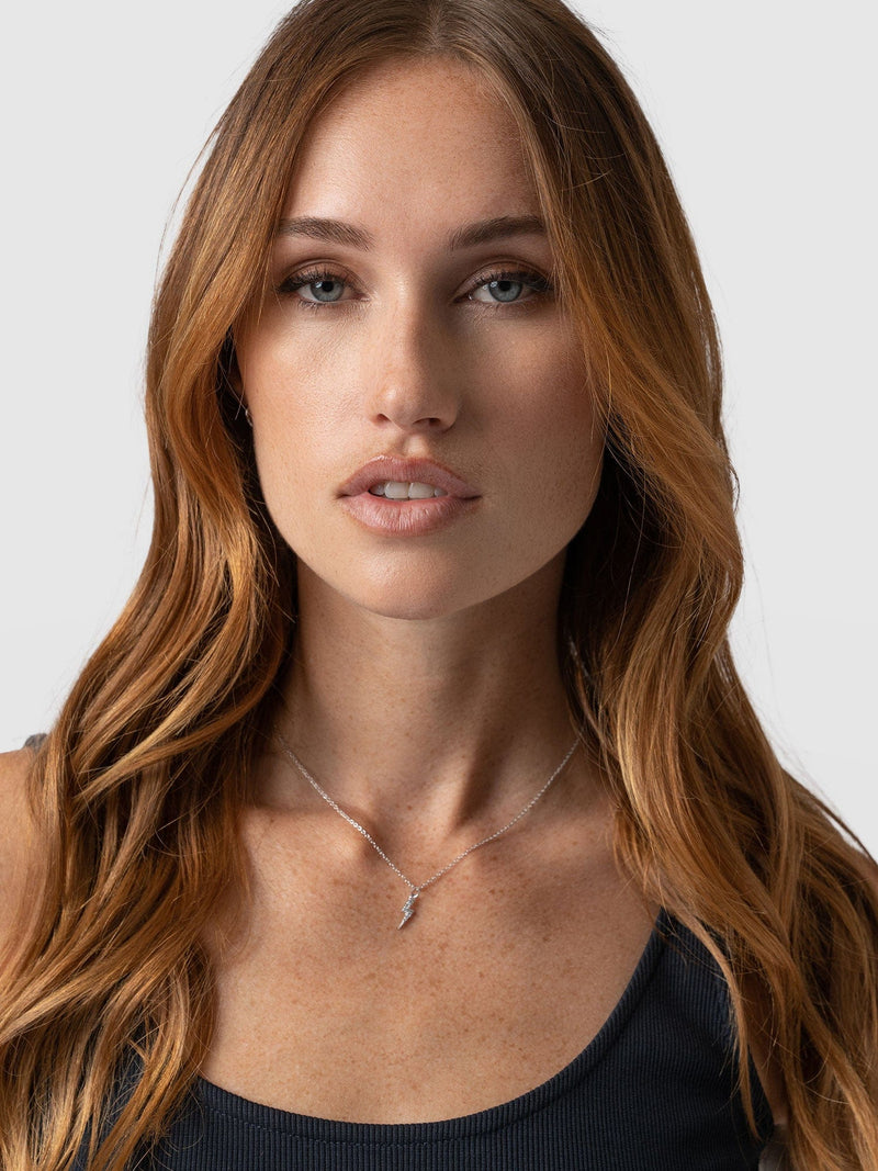 Astral Lightning Charm Necklace Silver - Women's Jewellery | Saint + Sofia® USA