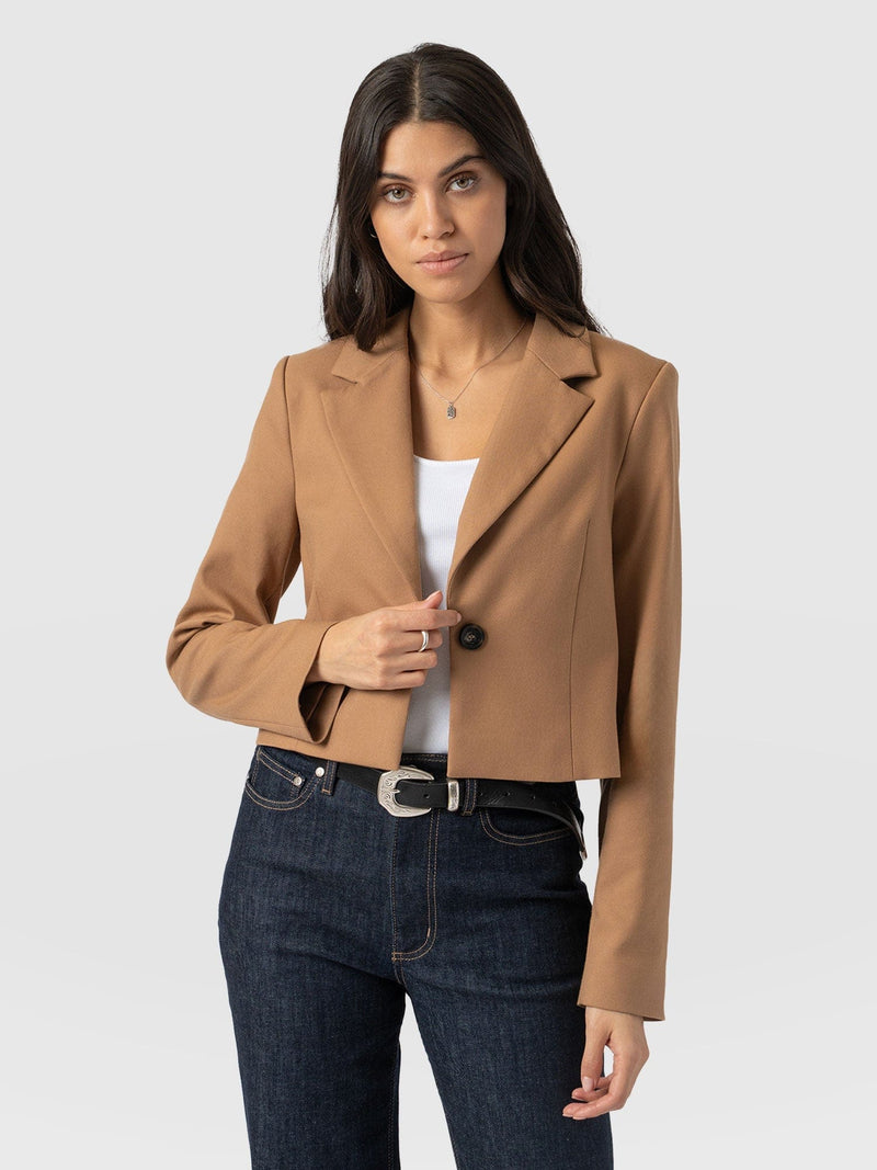 Astrid Crop Blazer Camel - Women's Blazers | Saint + Sofia® US