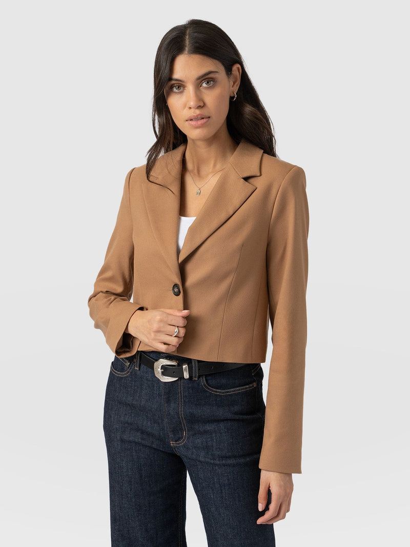 Astrid Crop Blazer Camel - Women's Blazers | Saint + Sofia® US