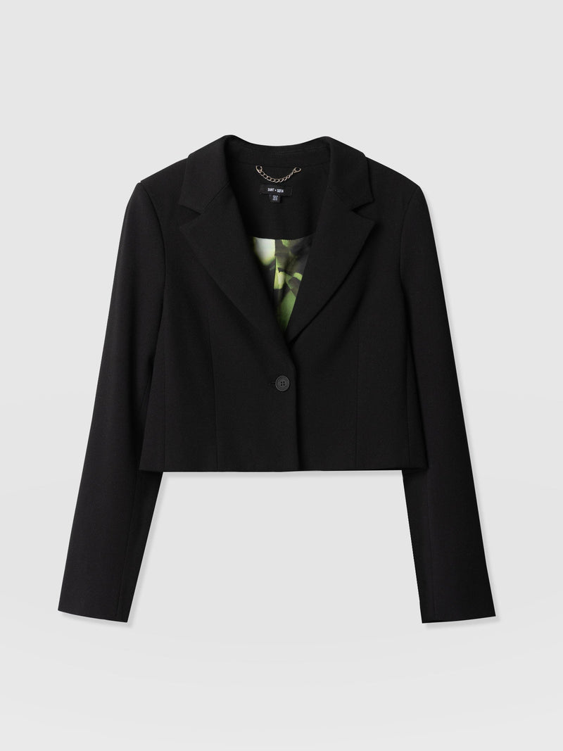 Astrid Cropped Blazer Black - Women's Blazers | Saint + Sofia® USA