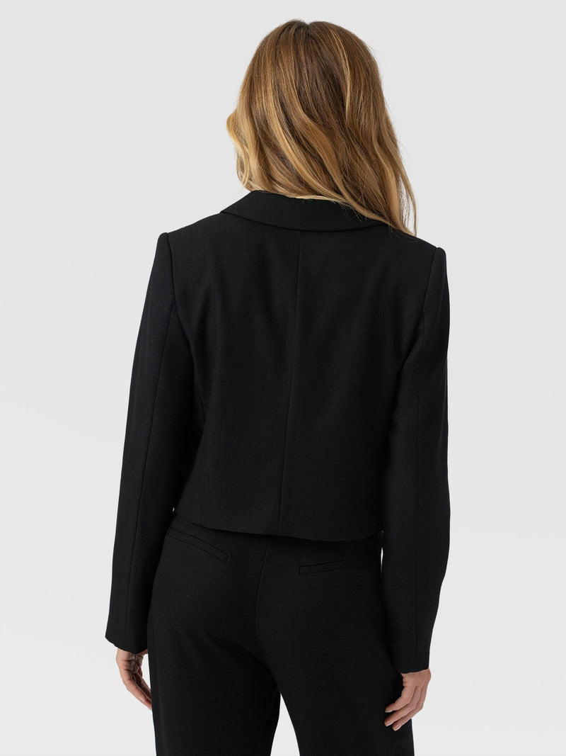 Astrid Cropped Blazer - Black - Women's Jackets | Saint + Sofia® USA