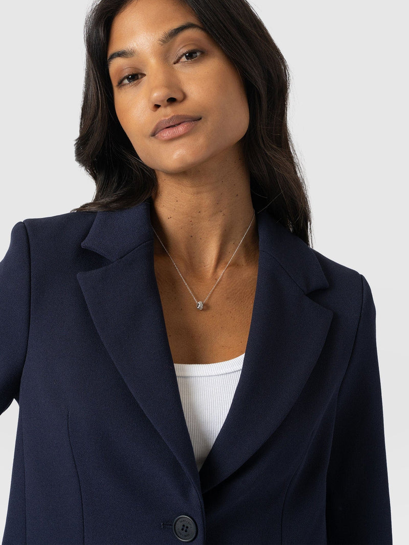 Astrid Crop Blazer Navy - Women's Blazers | Saint + Sofia® US