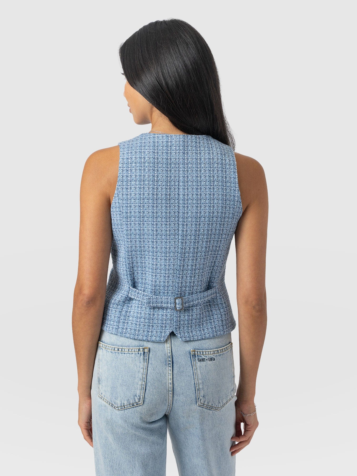 Astrid Waistcoat Pale Blue - Women's Blazers | Saint + Sofia® US