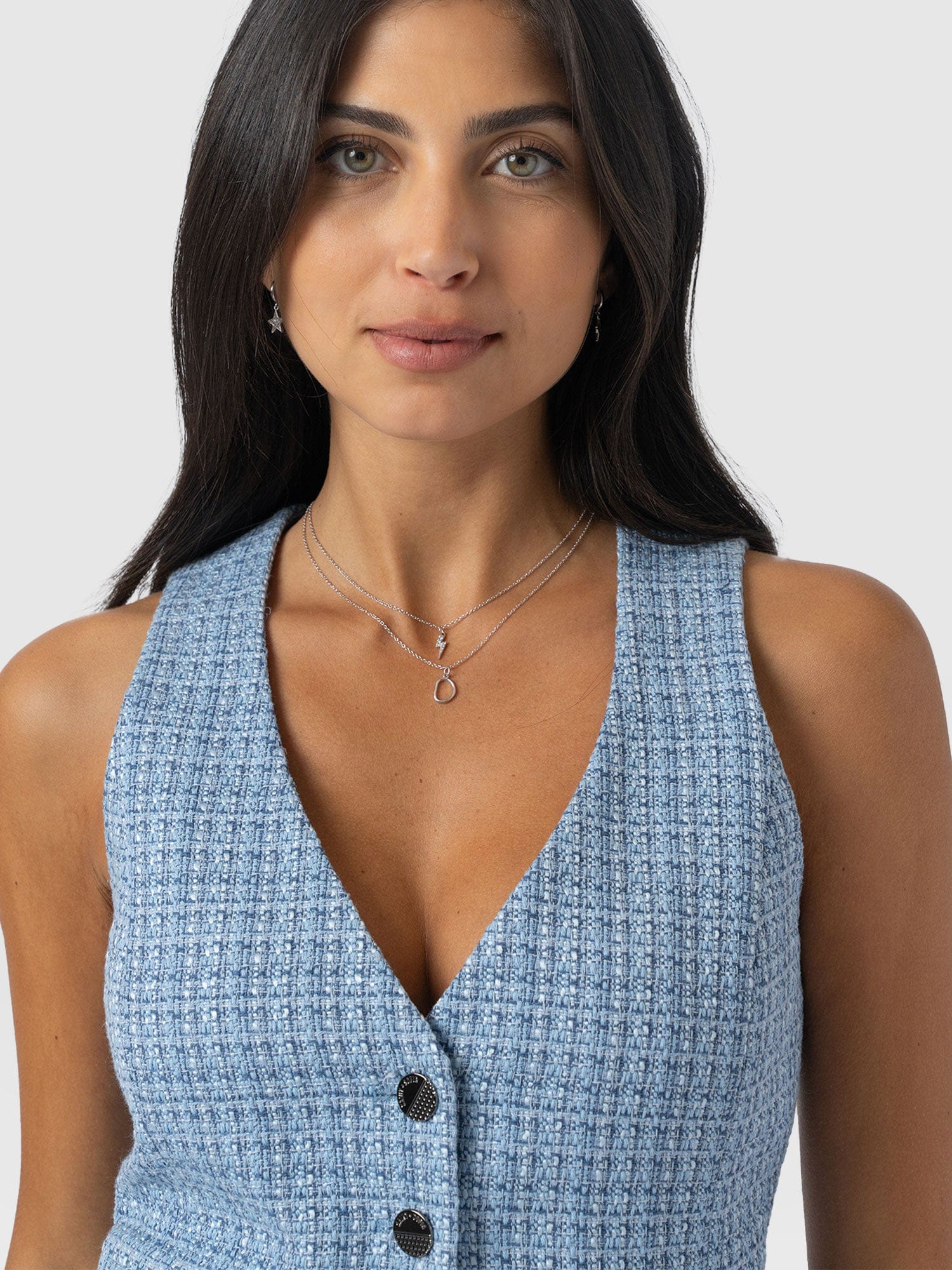 Astrid Waistcoat Pale Blue - Women's Blazers | Saint + Sofia® US
