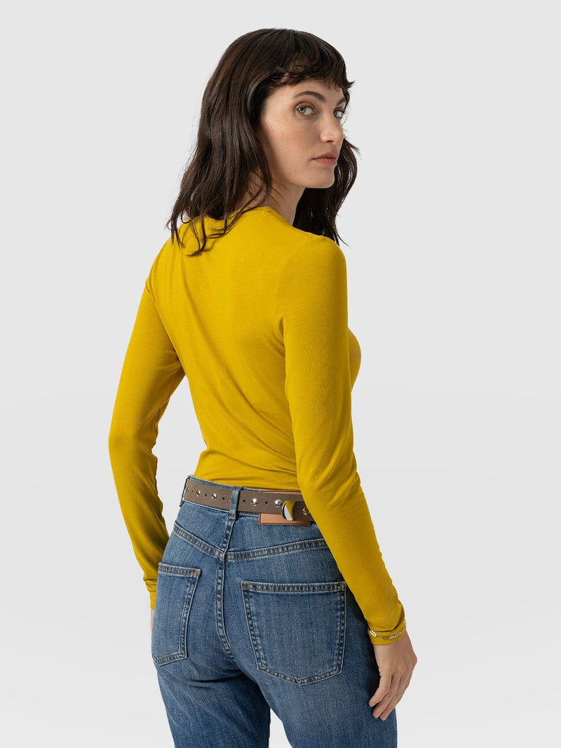 Austen Crew Neck Tee Long Sleeve Mustard - Women's T-Shirts | Saint + Sofia® US