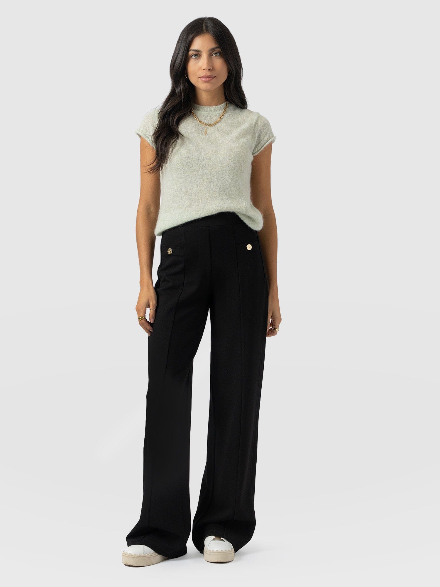 Averie Wide Leg Pant - Black Molten - Women's Pants | Saint and Sofia® USA