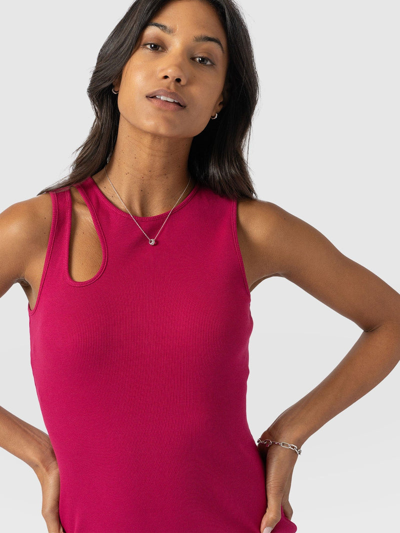 Axel Cut Out Dress - Fuchsia Pink - Women's Dresss | Saint + Sofia® USA