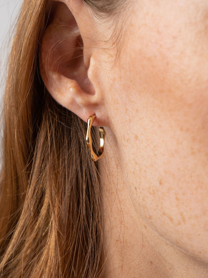 Bamboo Large Hoop Earrings Gold - Women's Jewellery | Saint + Sofia® USA