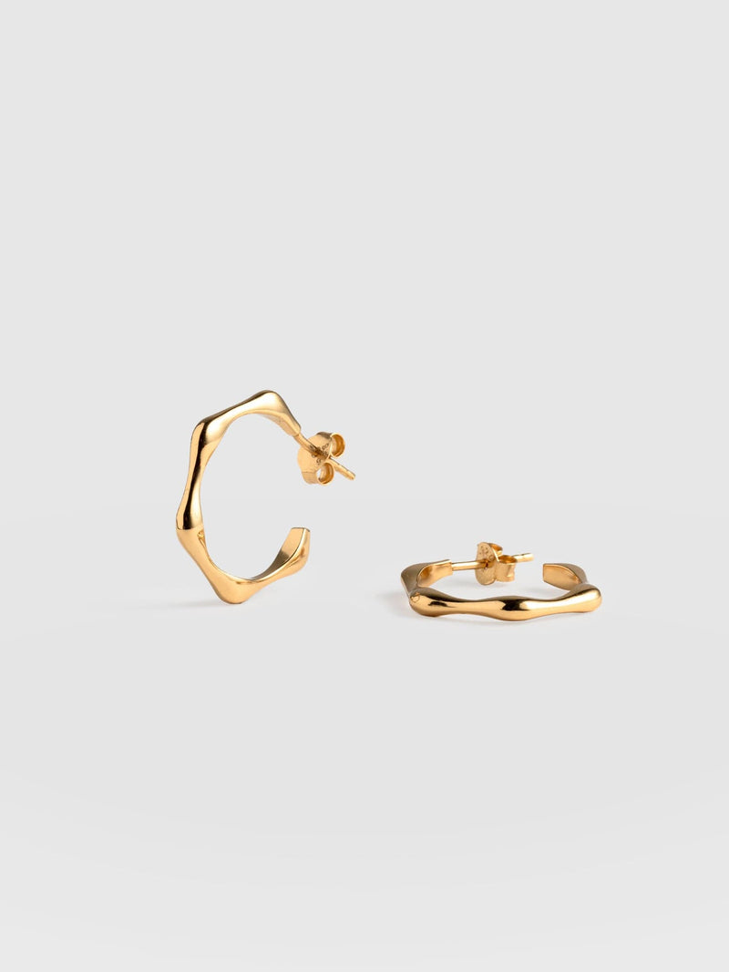 Bamboo Large Hoop Earrings Gold - Women's Jewellery | Saint + Sofia® USA