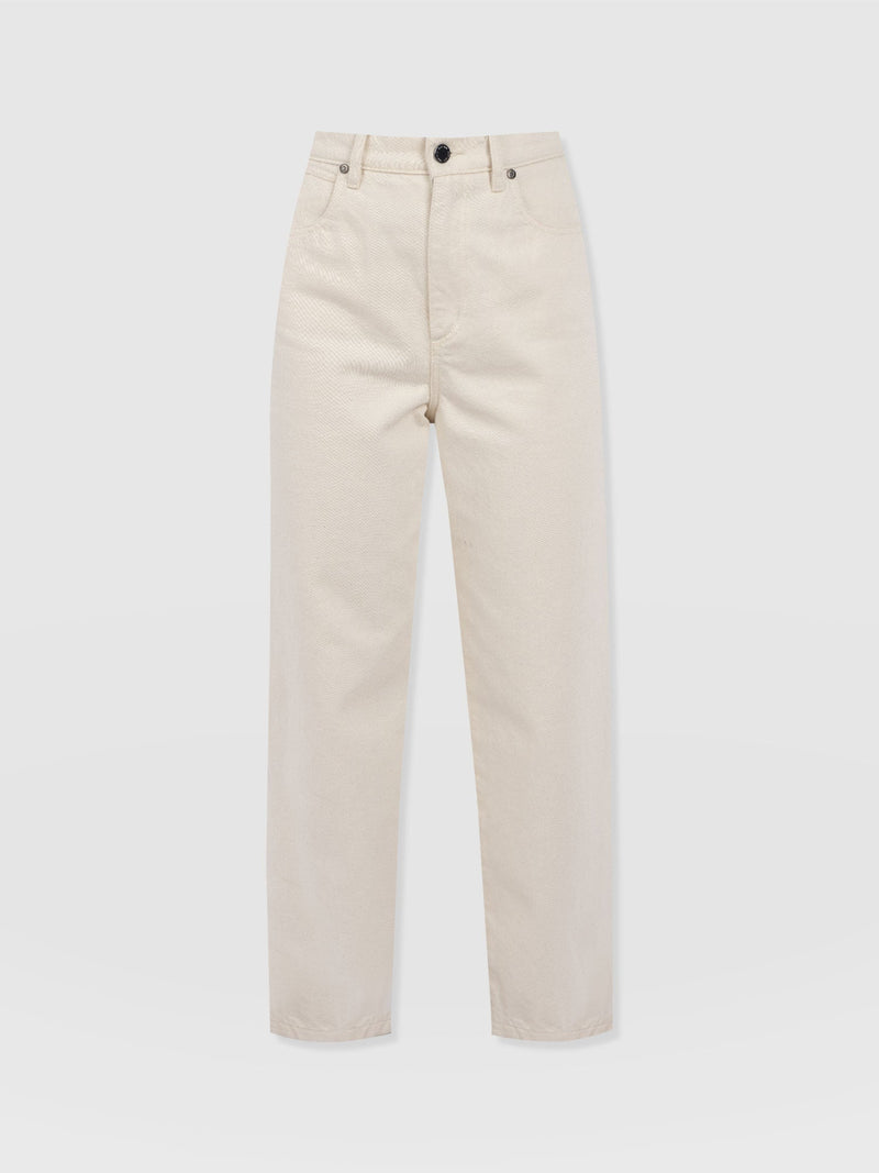 Barrel Leg Jean - Cream - Women's Denims | Saint + Sofia® USA
