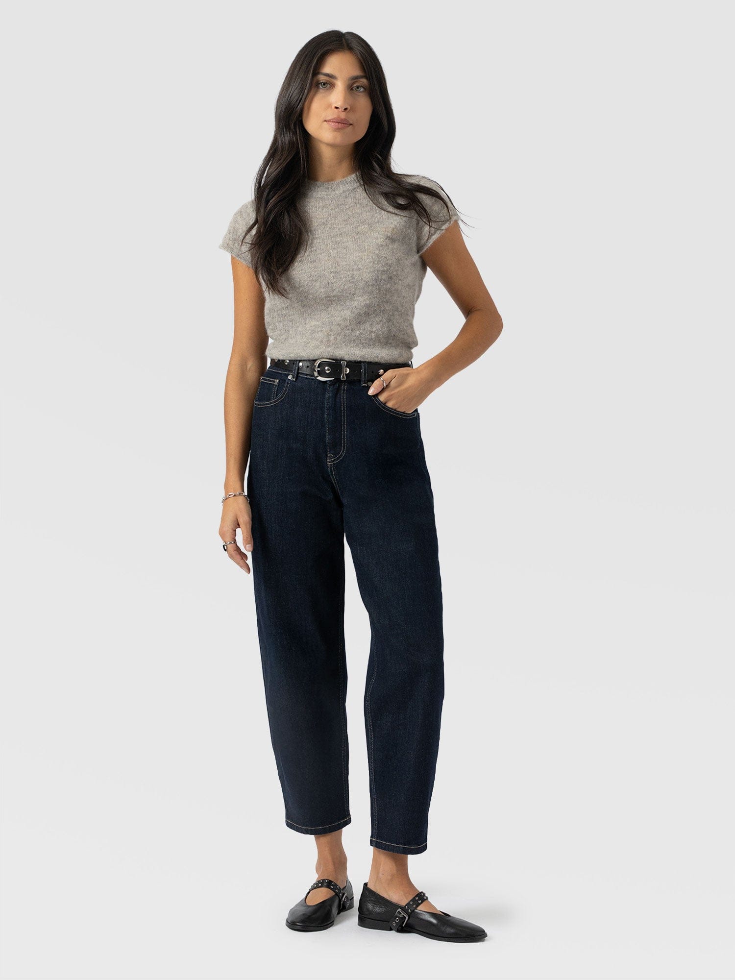 Barrel Leg Jean - Indigo - Women's Jeans | Saint + Sofia® USA