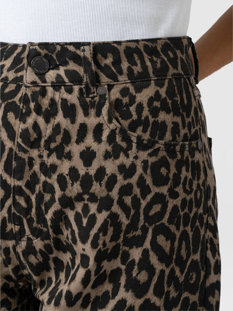 Barrel Leg Jean - Leopard - Women's Jeans | Saint + Sofia® USA