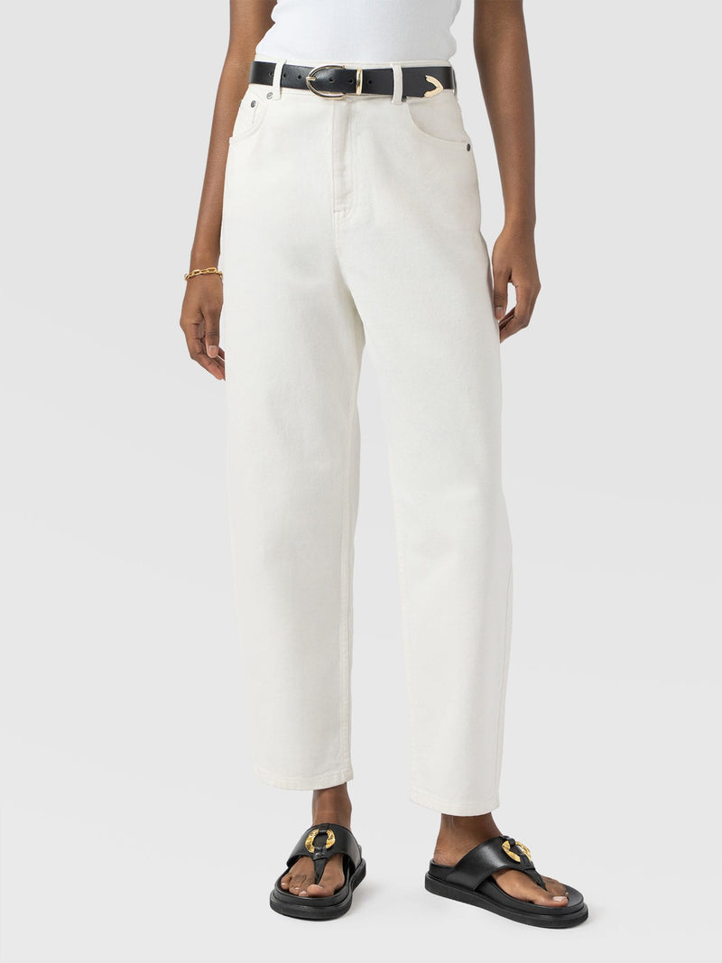 Barrel Leg Jean - White - Women's Jeans | Saint + Sofia® USA