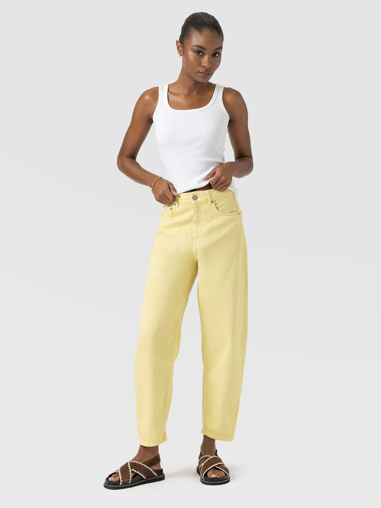 Barrel Leg Jean - Yellow - Women's Jeans | Saint + Sofia® USA