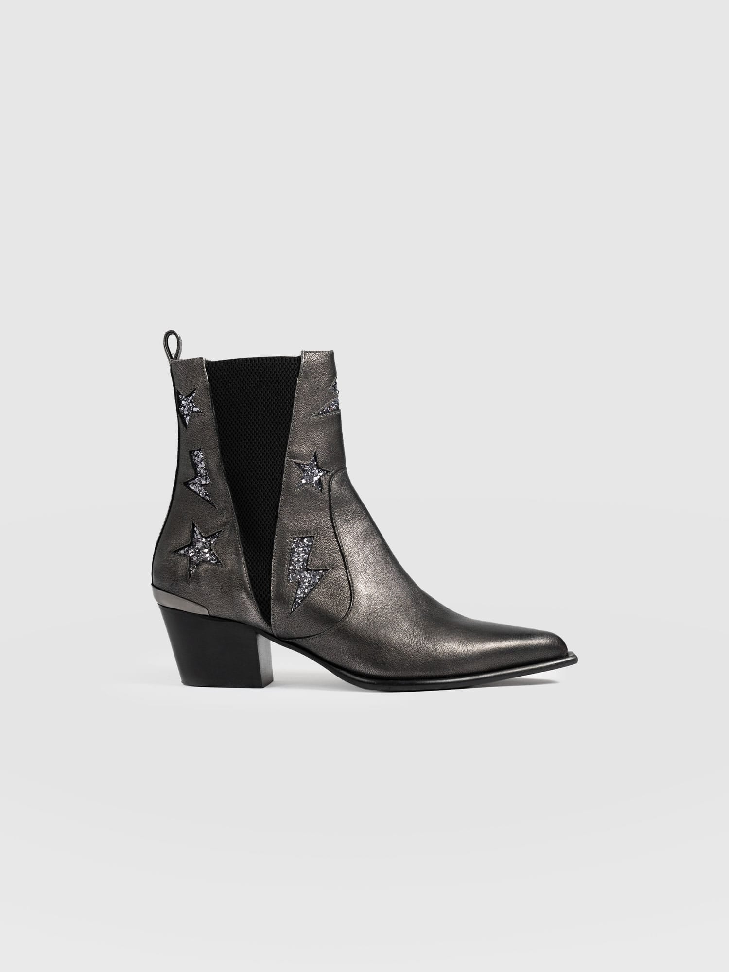 Billie Rock Boot Gunmetal - Women's Leather Boots | Saint + Sofia® US