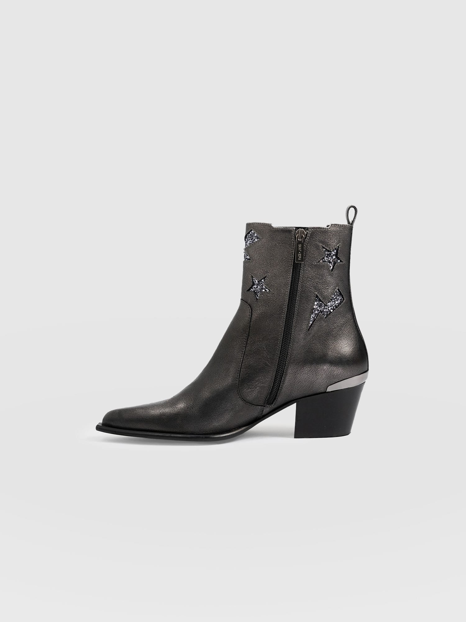Billie Rock Boot Gunmetal - Women's Leather Boots | Saint + Sofia® US