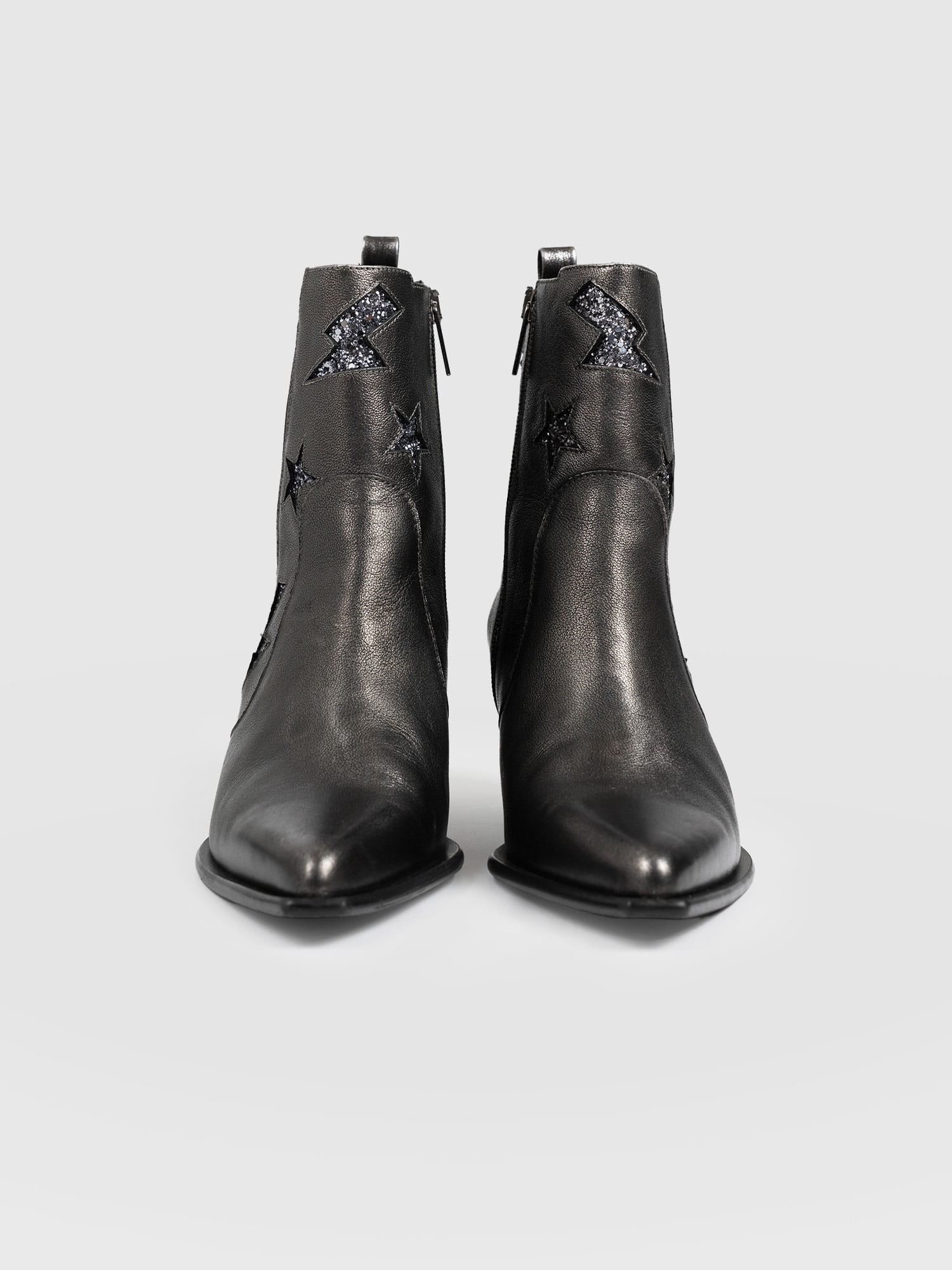 Billie Rock Boot Gunmetal - Women's Leather Boots | Saint + Sofia® US