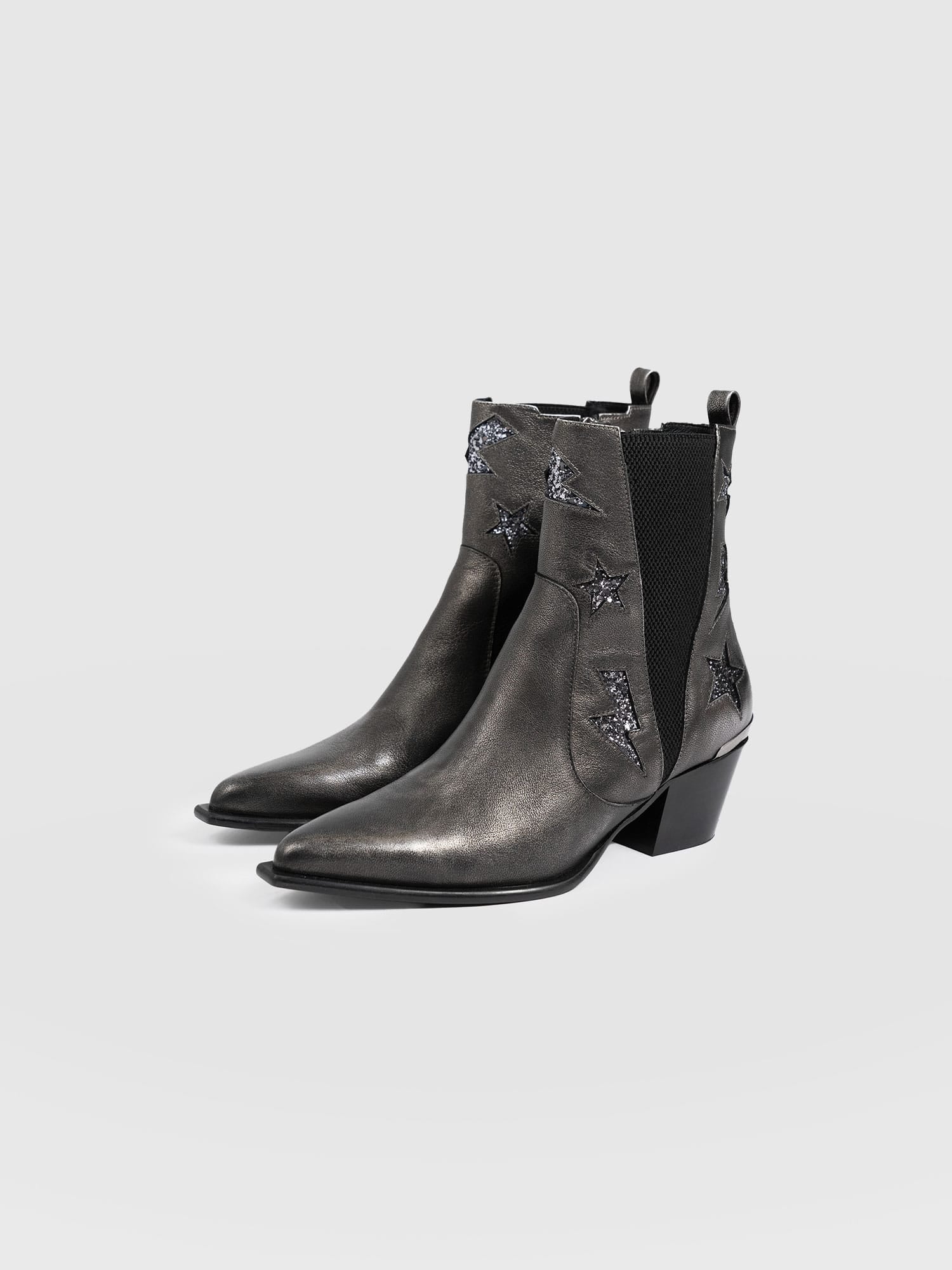 Billie Rock Boot Gunmetal - Women's Leather Boots | Saint + Sofia® US