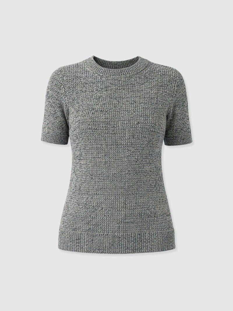 Blair Knit Tee - Black/Blue/Yellow - Women's Sweaters | Saint + Sofia® USA
