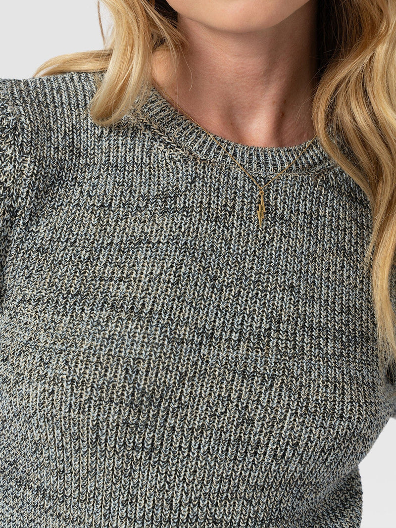 Blair Knit Tee - Black/Blue/Yellow - Women's Sweaters | Saint + Sofia® USA