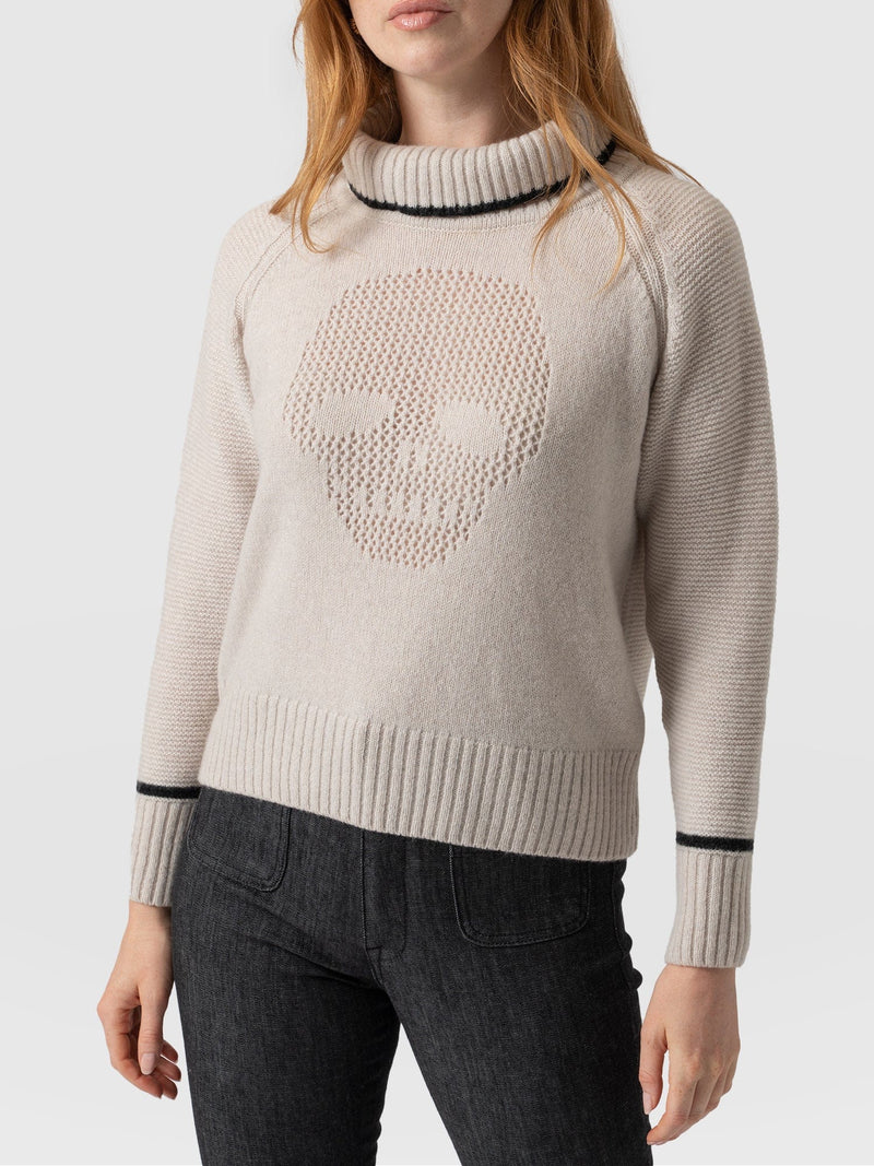 Blake Cashmere Skull Sweater Cream - Women's Sweaters | Saint + Sofia® USA