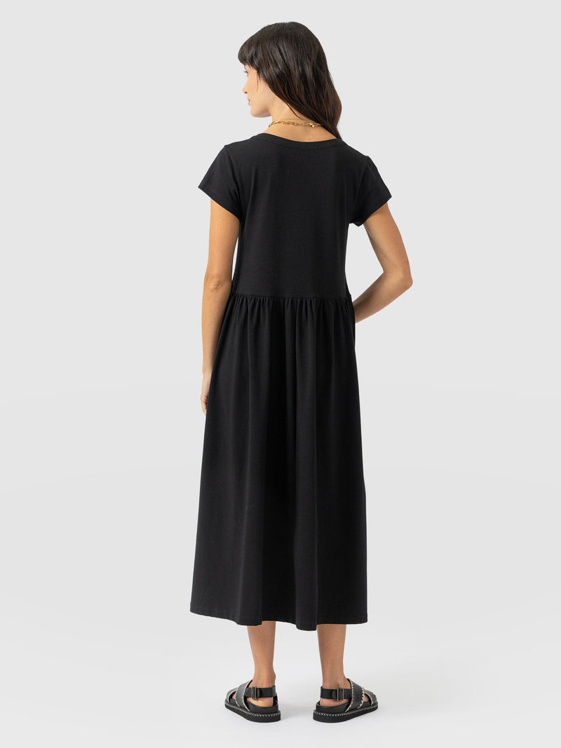 Bonnie V Neck Dress - Black - Women's Dresses | Saint and Sofia® USA