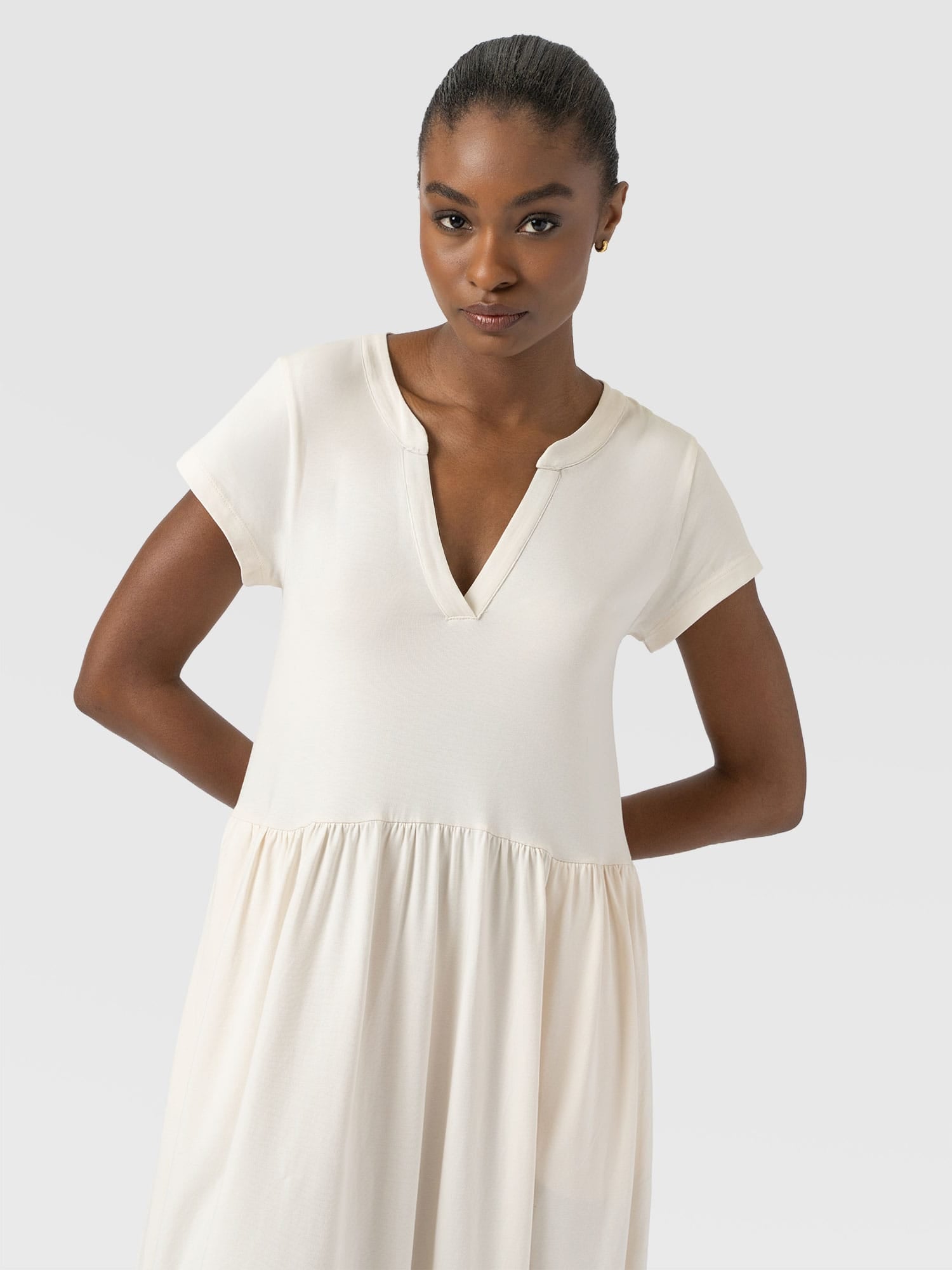 Bonnie V Neck Dress - Cream - Women's Dresses | Saint + Sofia® USA