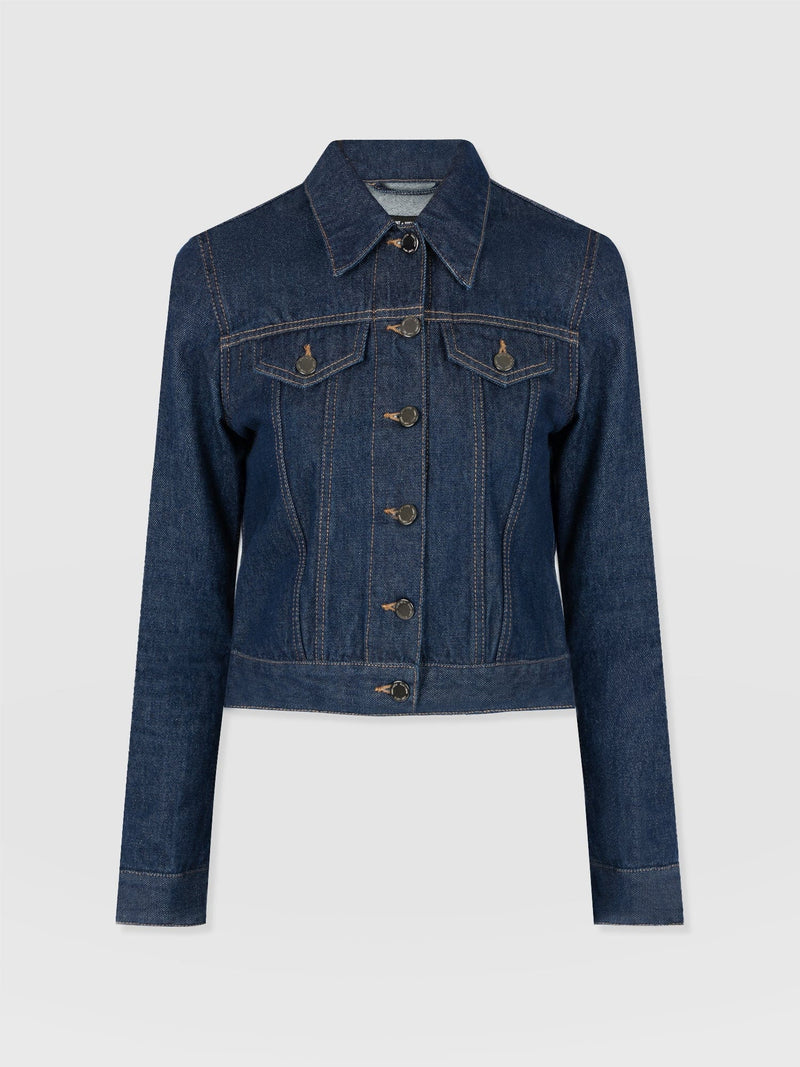 Bowie Denim Jacket - Indigo Blue - Women's Jackets | Saint + Sofia® USA