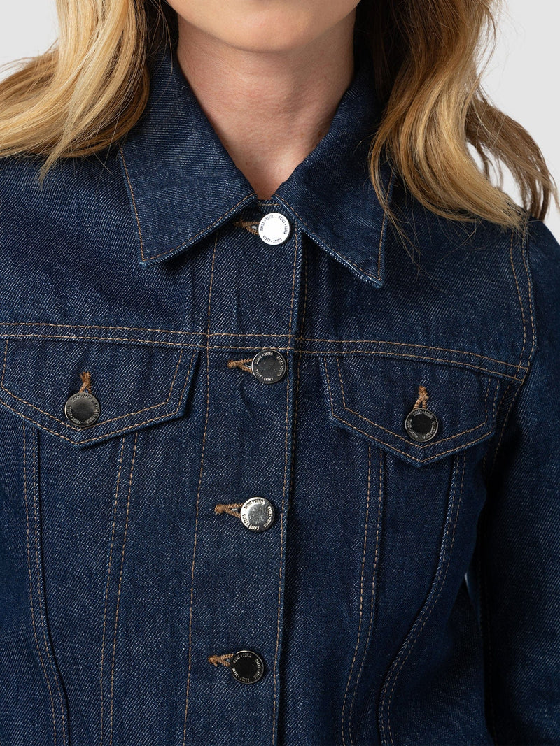Bowie Denim Jacket - Indigo Blue - Women's Jackets | Saint + Sofia® USA