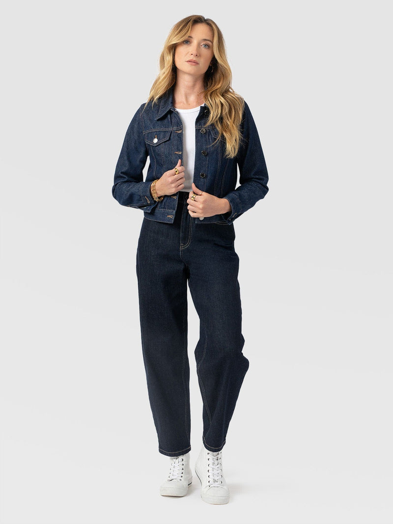 Bowie Denim Jacket - Indigo Blue - Women's Jackets | Saint + Sofia® USA