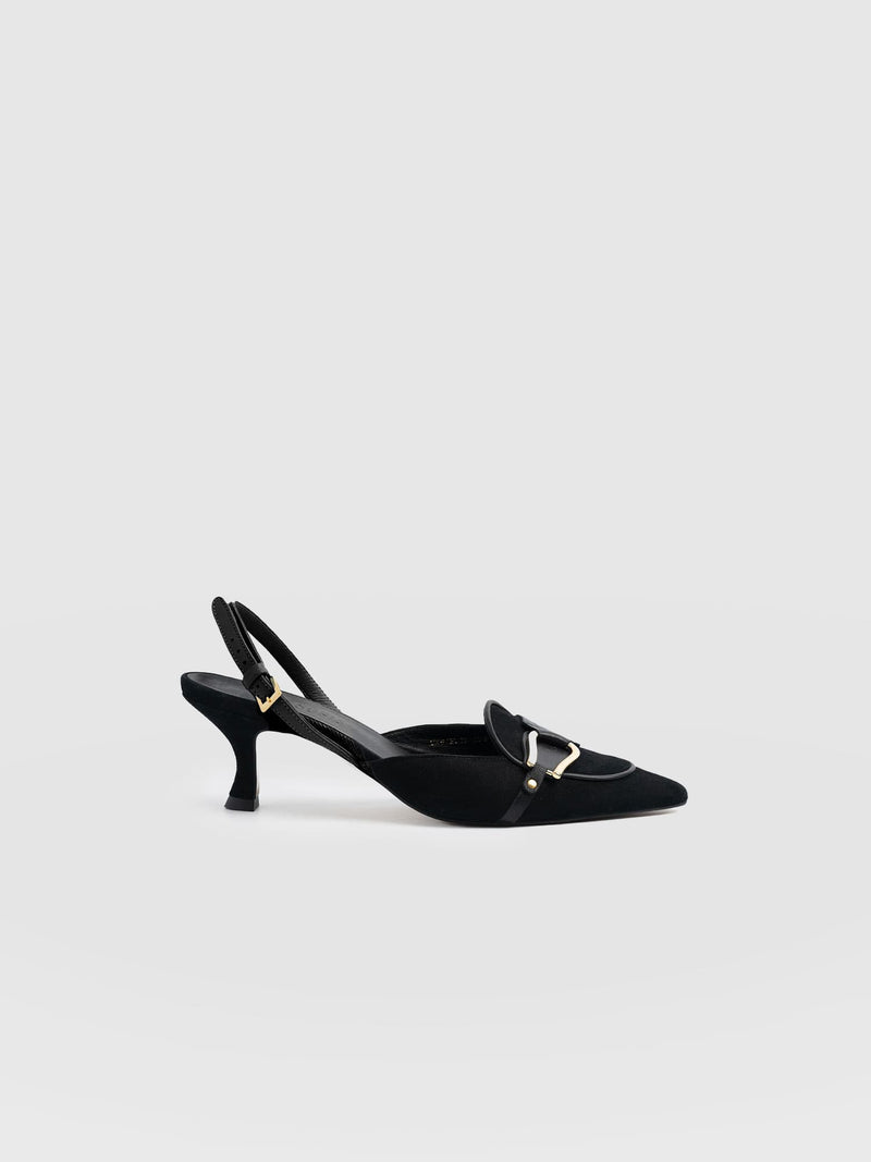 Bridget Sling Back Heels - Black - Women's Sandalss | Saint + Sofia® USA